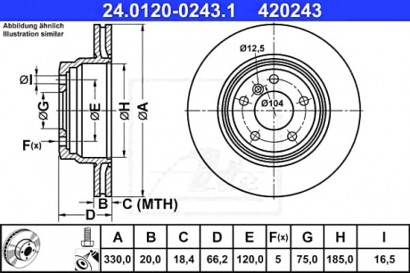 Тормозной диск ATE 24012002431 (фото 1)