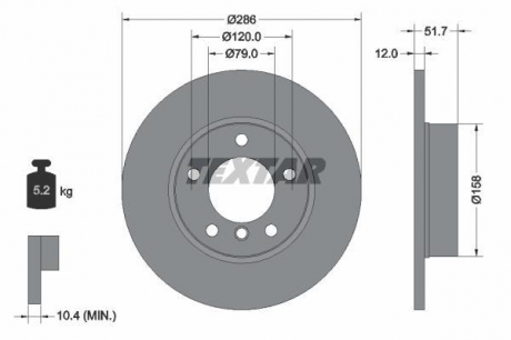 Тормозной диск TEXTAR 92055503