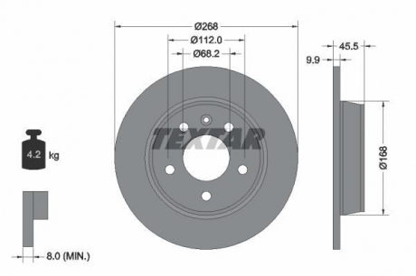 Тормозной диск TEXTAR 92074303