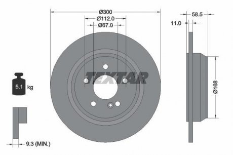 Тормозной диск TEXTAR 92099403 (фото 1)