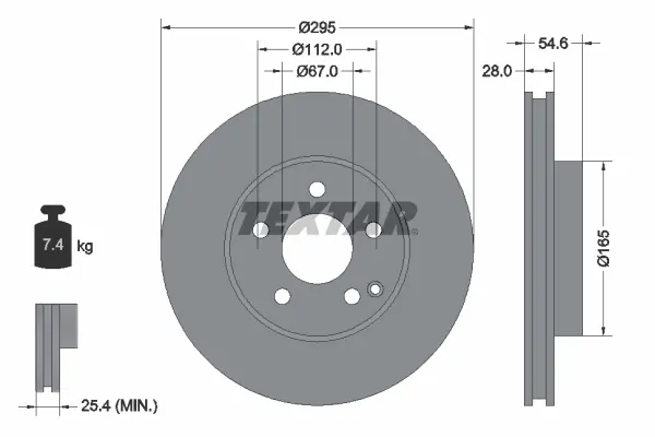 Тормозной диск TEXTAR 92115103 (фото 1)