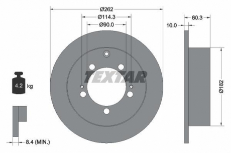 Тормозной диск TEXTAR 92136103