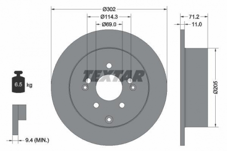 Тормозной диск TEXTAR 92166103 (фото 1)