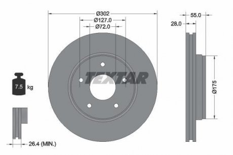 Тормозной диск TEXTAR 92253303 (фото 1)
