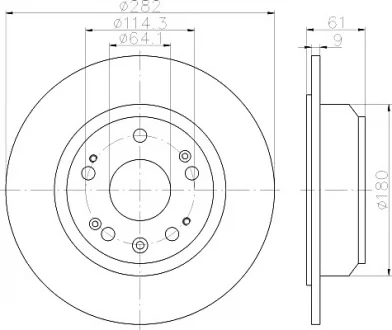Диск гальмівний HONDA Accord "R D=282mm "03-08 TEXTAR 92165803