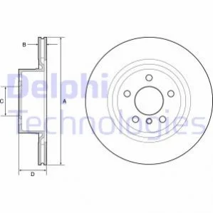 Тормозной диск зад. X3 (F25)/X4 (F26) 10-18 (330x20) Delphi BG4644C (фото 1)