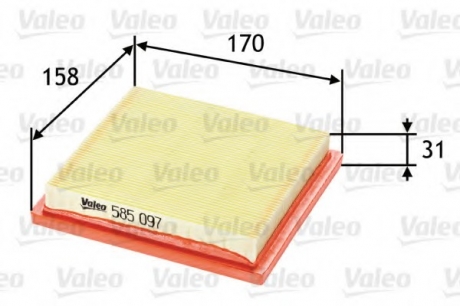 Воздушный фильтр Valeo 585097
