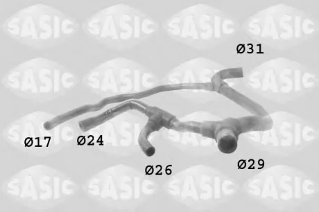 Патрубок радіатора нижній RENAULT Clio II, Kangoo I Sasic SASIC 3404003