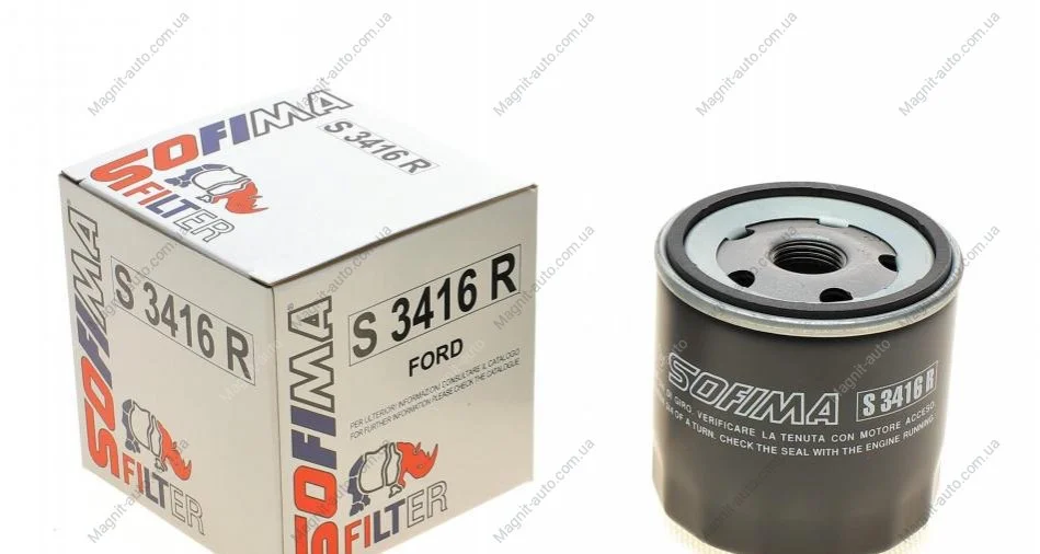 Фільтр оливний Sofima FORD/ROVER/SKODA Fiesta/Montego/Felicia "1,0-3,0 "83-08 SOFIMA S3416R (фото 1)