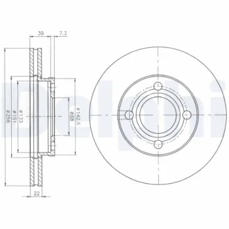 Диск гальмівний Delphi BG2272