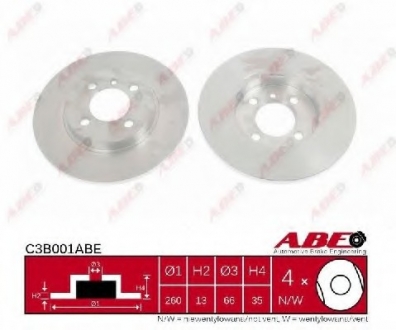 Тормозной диск ABE C3B001ABE (фото 1)