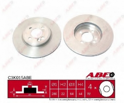 Тормозной диск ABE C3K015ABE (фото 1)
