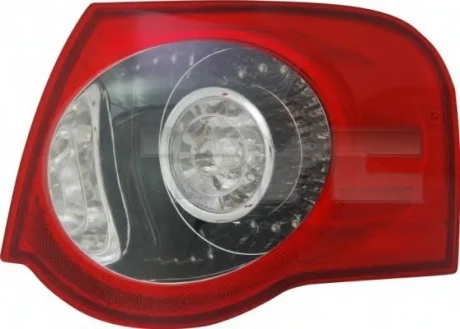 Фонарь задний лев (наружный, LED, цвет стекла серебряный/красный) VW PASSAT B6 Универсал 03.05-11.10 TYC 1111868002