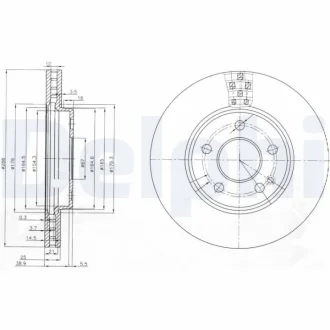Тормозной диск DELPHI Delphi BG3909
