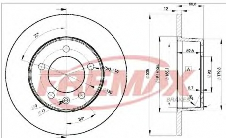 Тормозной диск FREMAX BD1410