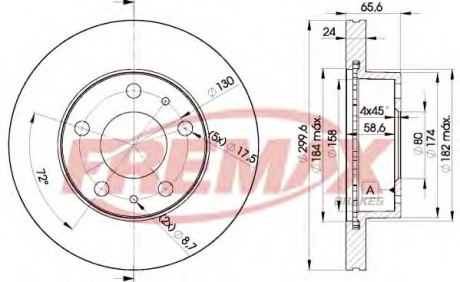 Тормозной диск FREMAX BD4682