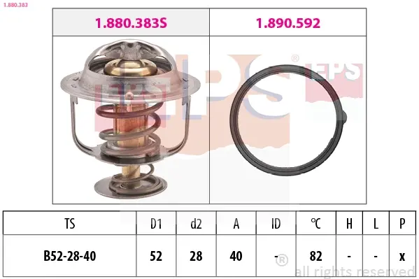 Термостат Mazda 626 GE 1.8,2.0,2.5 91-/6 1.8I 16V,2.0I 16V,2.3I 16V,2.0TDVI 16V 07-/ 2.0I 16V 07- EPS 1880383 (фото 1)