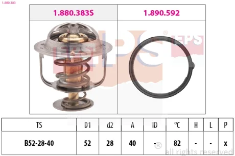 Термостат Mazda 626 GE 1.8,2.0,2.5 91-/6 1.8I 16V,2.0I 16V,2.3I 16V,2.0TDVI 16V 07-/ 2.0I 16V 07- EPS 1880383