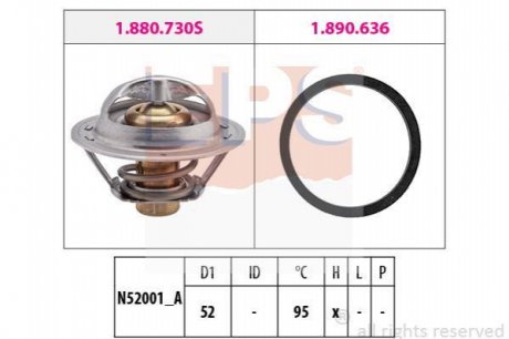 Термостат Nissan Juke/Tiida/Qashqai/X-Trail/Renault Fluence/Koleos/Laguna III/Megane III 1.6/1.8/2.0 2003- EPS 1880730