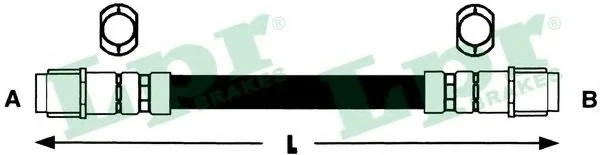 Шланг тормозной задний MB A-Class (W168), Vaneo (02-05) (L=370mm) LPR 6T46743 (фото 1)