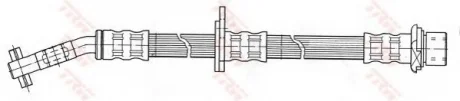 Тормозной шланг гибкий передний лев (длина 515мм, диаметр 10мм.), M10x1/M10x1) TOYOTA AVENSIS 1.6-2.0D 09.97-02.03 TRW PHD407