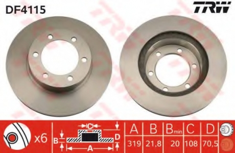 Тормозной диск TRW DF4115