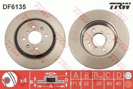 Тормозной диск TRW DF6135