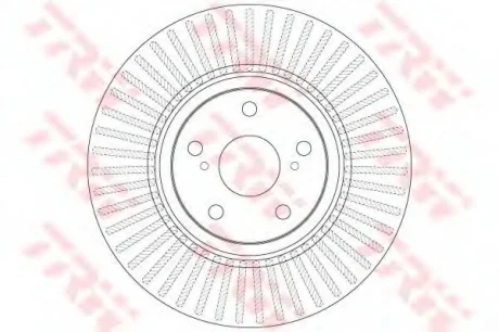 Диск тормозной передний лев/прав TOYOTA AVENSIS, VERSO 2.0D/2.2D 11.08-10.18 TRW DF6268