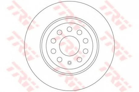 Диск тормозной (1 шт.).) AUDI/VW TT/Golf "R D=300mm "12>> TRW DF6504