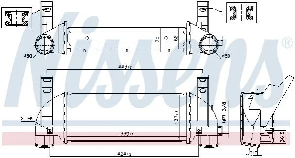 Интеркуллер FORD TOURNEO CONNECT (2002) 1.8 TDCI NISSENS 96219 (фото 1)