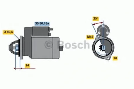 Стартер (відновлений) MB W114 /S123 /W116 Audi 100 -82 BOSCH 0986010110
