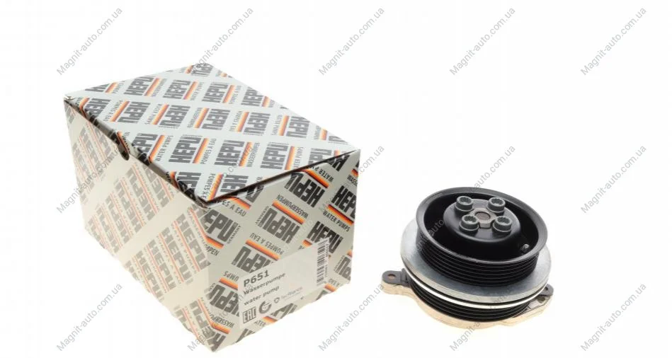 Насос охолоджуючої рідини, з ущільненням AUDI A1 SEAT ALHAMBRA, IBIZA IV, IBIZA IV SC, IBIZA IV ST SKODA FABIA II VW BEETLE, CC B7, EOS, GOLF PLUS V, GOLF V 1.4/1.4ALK/1.4CNG 11.05-07.18 HEPU P651 (фото 1)