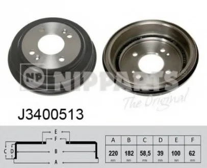 Гальмiвний барабан NIPPARTS J3400513