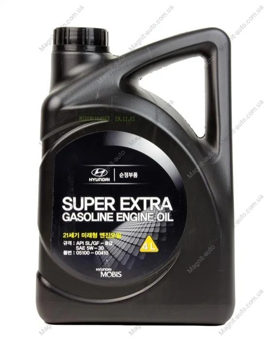 Олива моторна 5W30 Super Extra, 4L Hyundai MOBIS 05100-00410 (фото 1)