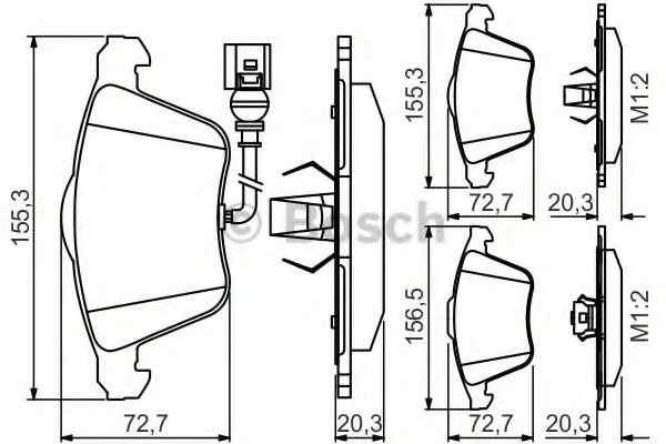 Гальмівні колодки дискові AUDI/VW S3/TT/Leon/Passat/Golf IV/V \'\'F \'\'>>08 PR2 BOSCH 0986495261 (фото 1)