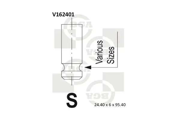 Клапан головки блоку циліндрів двигуна BGA V162401 (фото 1)