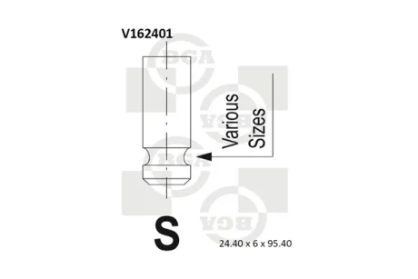 Клапан головки блоку циліндрів двигуна BGA V162401
