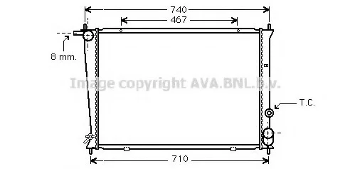 Радіатор охолодження двигуна Hyundai H100 H-1 2,5D 00>04, 04>07 MT AC+/- (HYA2049) AVA AVA COOLING HYA 2049 (фото 1)