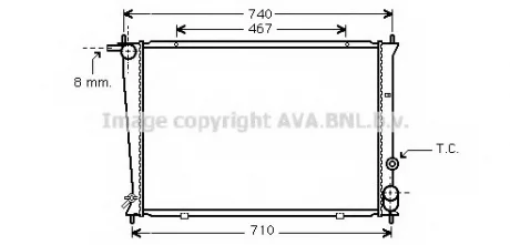 Радіатор охолодження двигуна Hyundai H100 H-1 2,5D 00>04, 04>07 MT AC+/- (HYA2049) AVA AVA COOLING HYA 2049