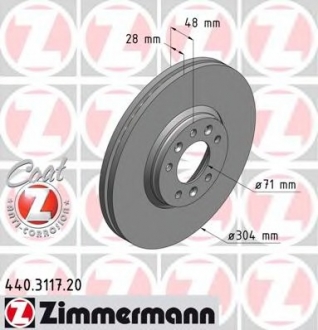 Тормозной диск ZIMMERMANN 440.3117.20 (фото 1)