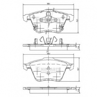 Гальмiвнi колодки к-кт. NIPPARTS J3603067