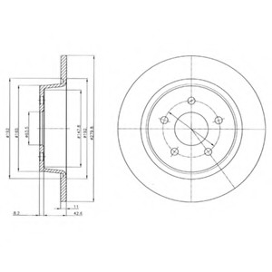 Компл. тормозных дисков (2 ШТ.) задние лев./ прав. FORD C-MAX II, GRAND C-MAX 1.0-2.0D 12.10- Delphi BG4533C