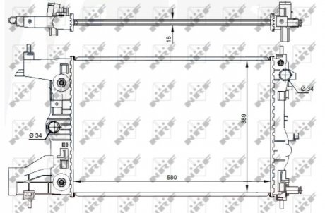 Радиатор двигателя (automatyczna) CHEVROLET CRUZE 1.6/1.8 05.09- NRF 59144 (фото 1)