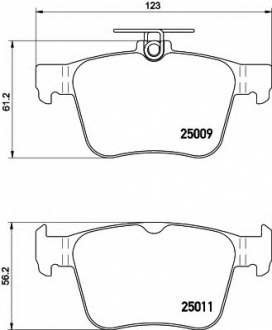 Комплект тормозных колодок, дисковый тормоз HELLA 8DB355020261 (фото 1)