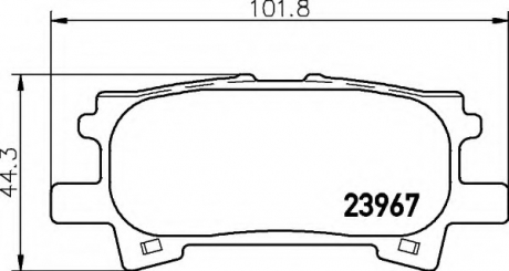 Комплект тормозных колодок, дисковый тормоз HELLA 8DB355010621 (фото 1)