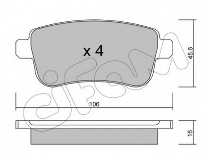 Комплект тормозных колодок, дисковый тормоз CIFAM 8228180 (фото 1)