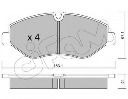 Комплект тормозных колодок, дисковый тормоз CIFAM 8226710 (фото 1)