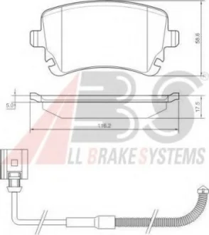 Тормозные колодки зад. VW Phaeton 02-16 (LUCAS/TRW) (с датчиками) A.B.S. 37368
