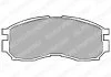 Комплект гальмівних колодок переднього., DODGE AVENGER HYUNDAI SANTAMO MITSUBISHI COLT III, COLT IV, ECLIPSE I, ECLIPSE II, GALANT VI, GALANT VII, GALANT VIII, LANCER III 1.3-2.5 01.87-06.07 Delphi LP803 (фото 1)