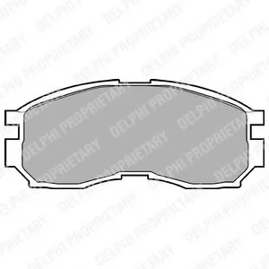 Комплект тормозных колодок переднего., DODGE AVENGER HYUNDAI SANTAMO MITSUBISHI COLT III, COLT IV, ECLIPSE I, ECLIPSE II, GALANT VI, GALANT VII, GALANT VIII, LANCER III 1.3-2.5 01.87-06.07 Delphi LP803